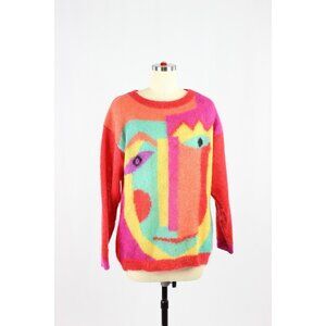 Vintage 80's RENEE TENER for JEANNE PIERRE Art Picasso Mohair Sweater, Size M